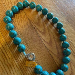 17" Turquois Beaded Native American Made Necklace